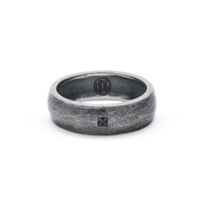 Anello band 8mm diamante nero