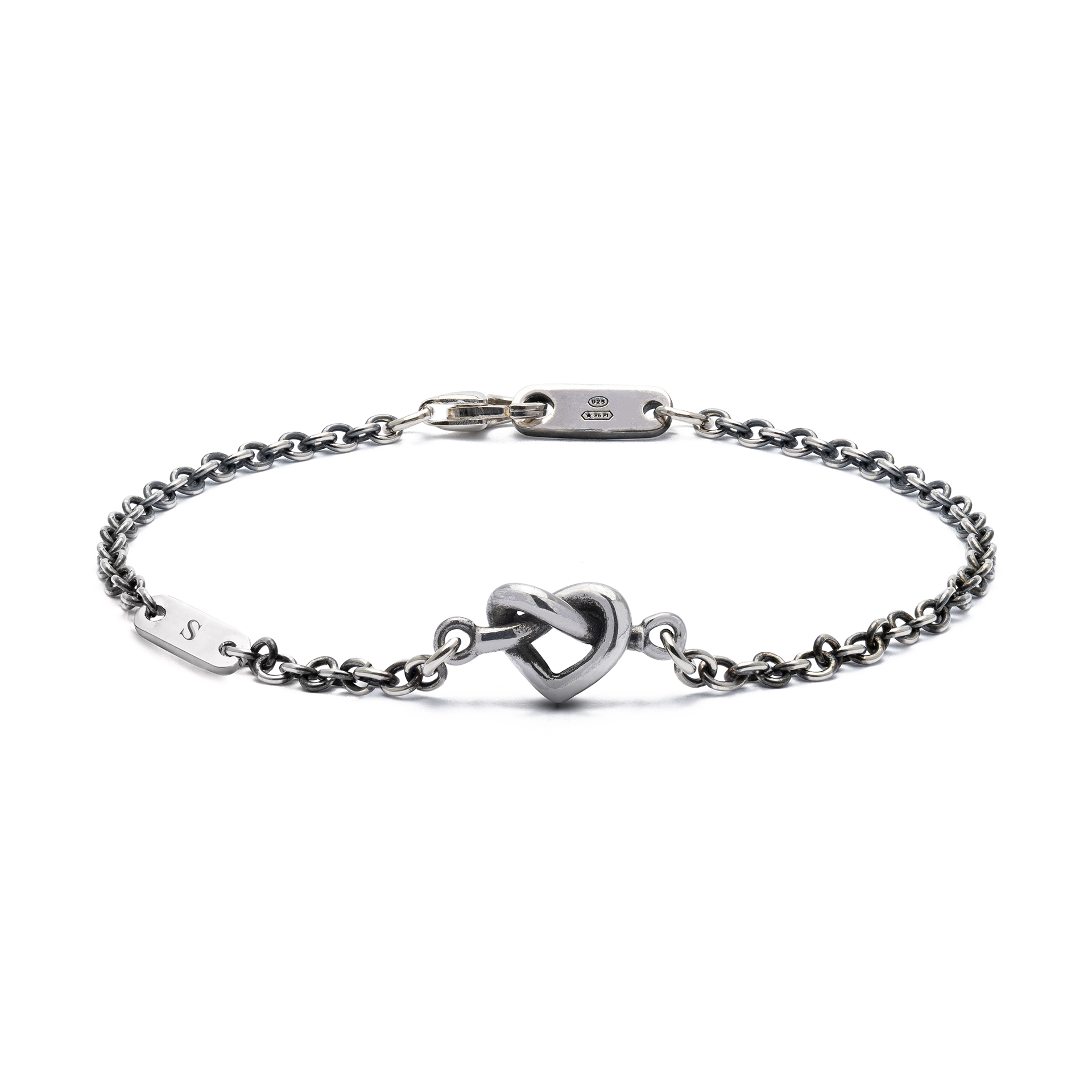 Bracciale Nodo Cuore con iniziale